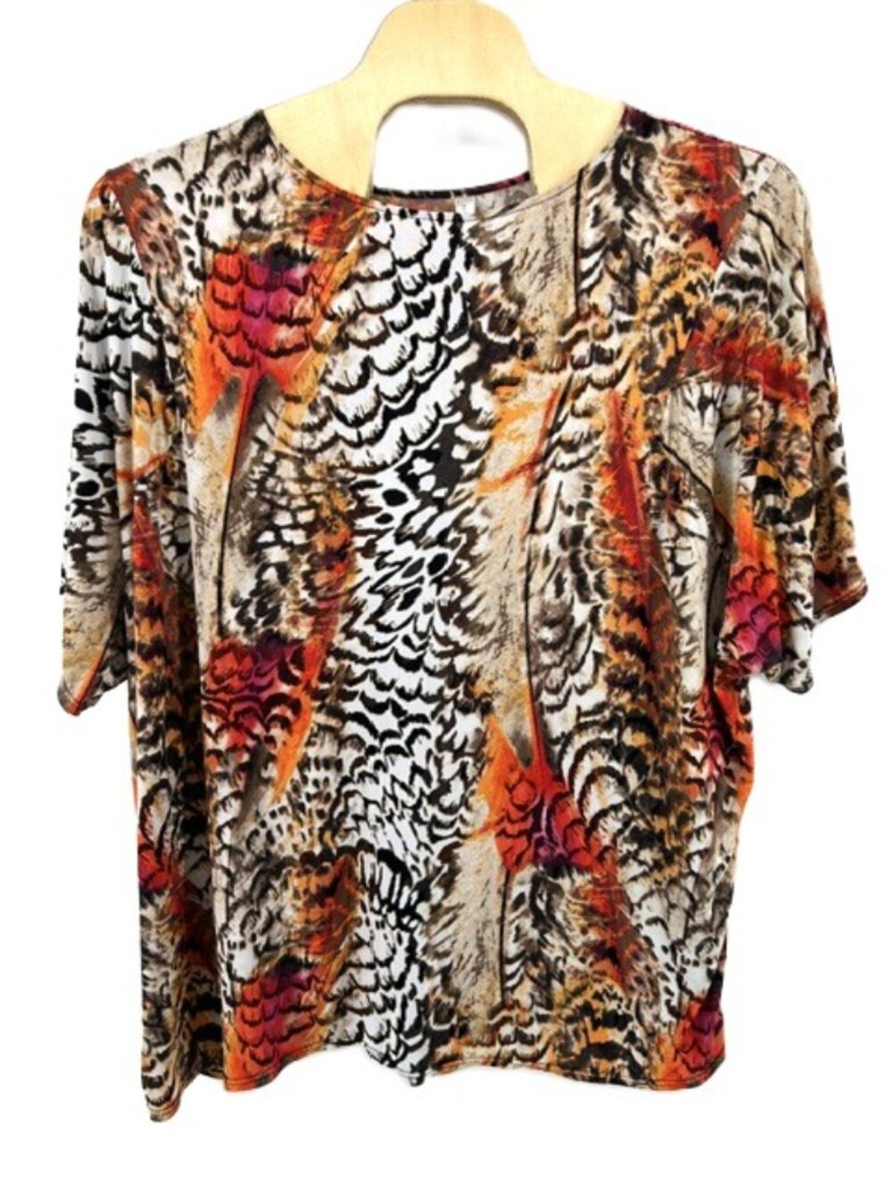 Swim by Cacique Coverup Size 26/28 Mixed Animal Feather Print
